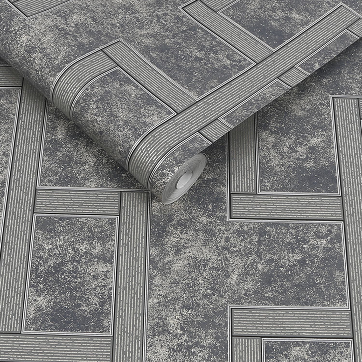 115726 - Gilded Greek Key Wallpaper - Onyx - Boutique Luxury