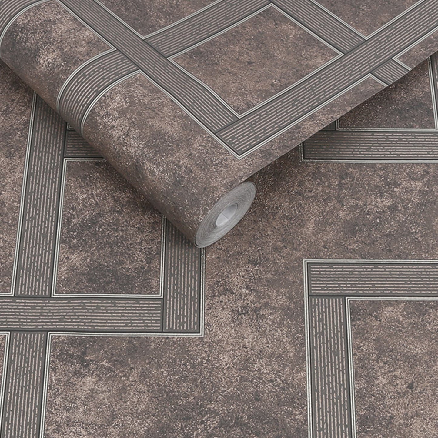 115727 - Gilded Greek Key Wallpaper - Smokey Quartz - Boutique Luxury