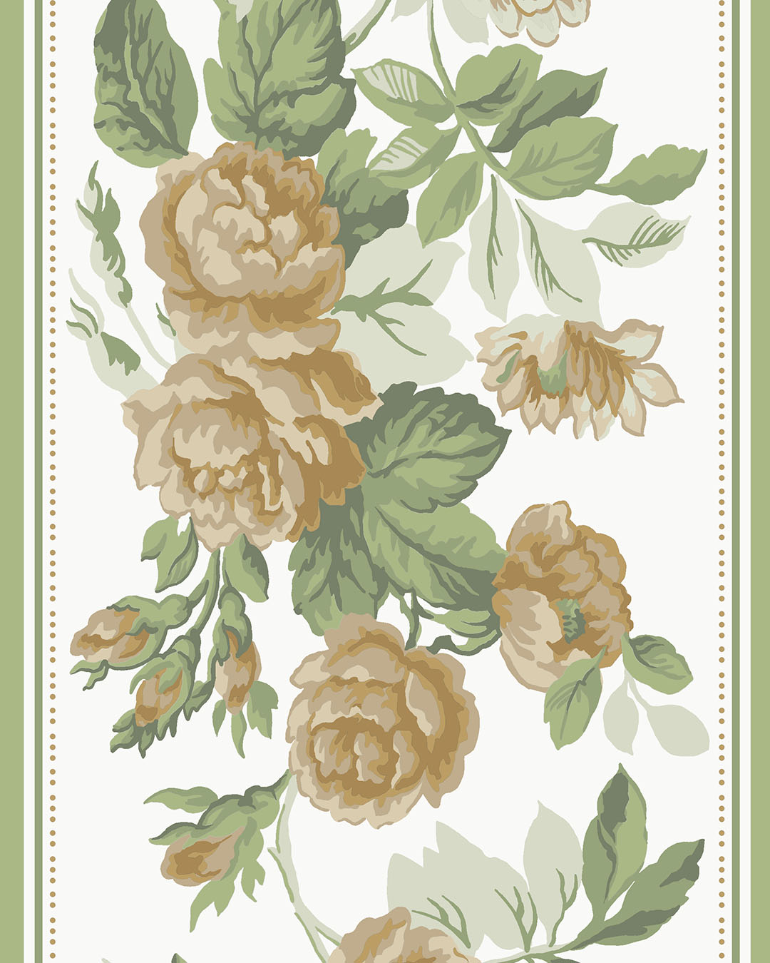 116043 - Rosdalen bard Wallpaper - Dark Champagne & Green  - Midbec