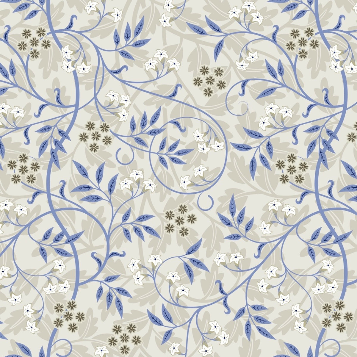 1170 - Lace Flower Wallpaper - Gray Blue - Morris Collections