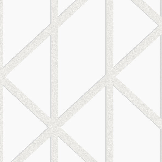 117848 - Geo Panel Wallpaper - White - Superfresco Easy