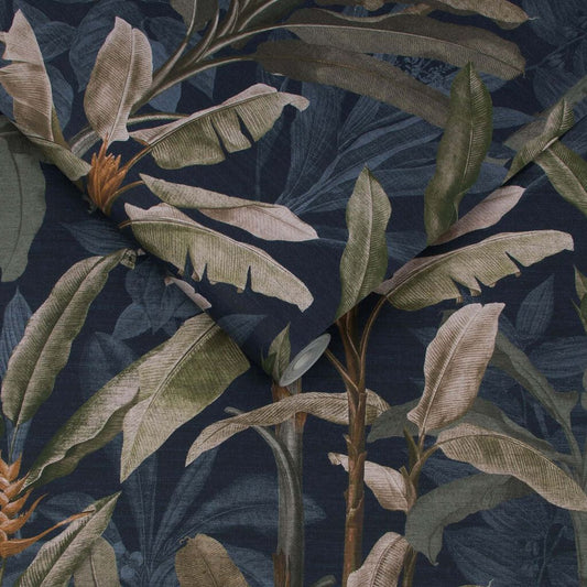 118029 - Borneo Wallpaper - Midnight - Graham & Brown