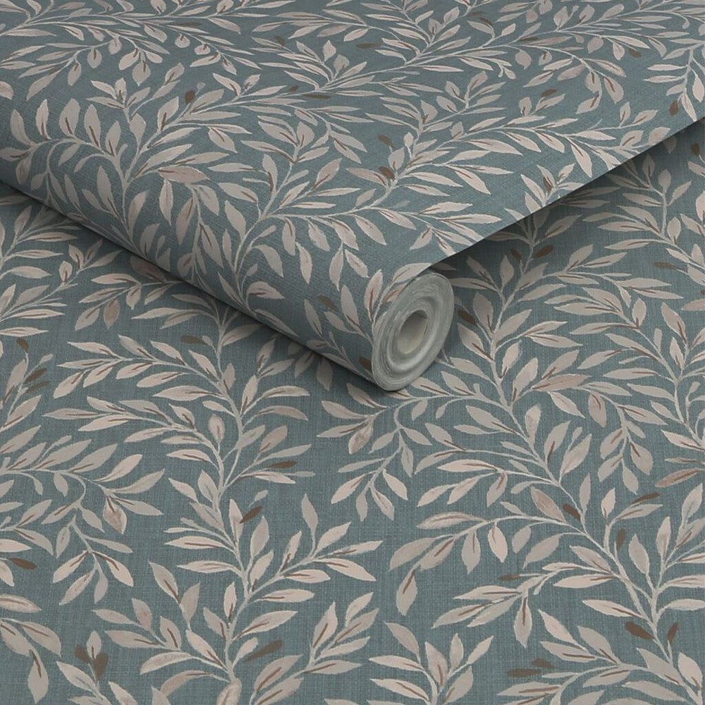118262 - Ditsy Leaf Wallpaper - Duck Egg - Next