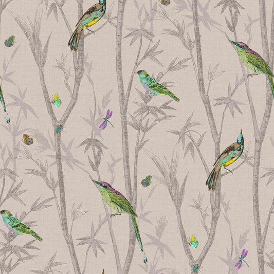 118266 - Chinoiserie Bird Trail Wallpaper - Natural - Next