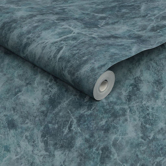 118327 - Washed Marble Wallpaper - Blue - Next