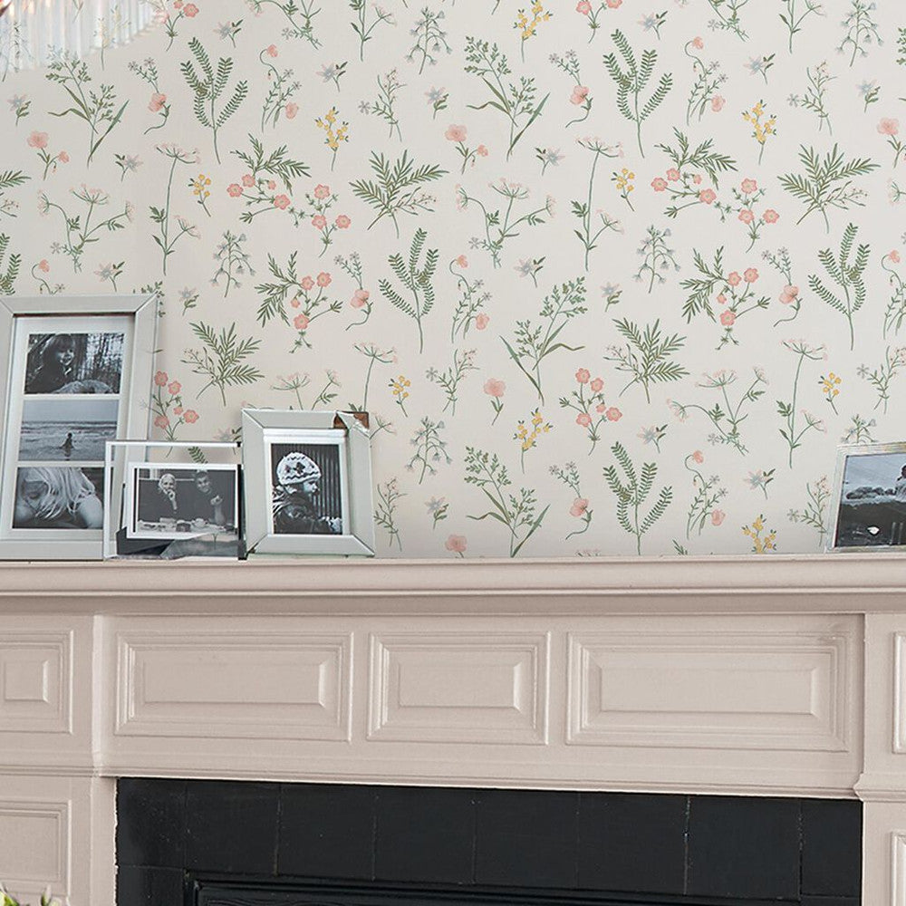 118480 - Crosswell Wallpaper - Coral Pink - Laura Ashley