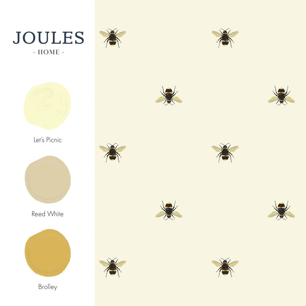 118544 - Botanical Bee Wallpaper - Cream - Joules