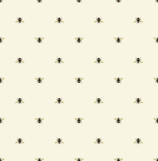 118544 - Botanical Bee Wallpaper - Cream - Joules