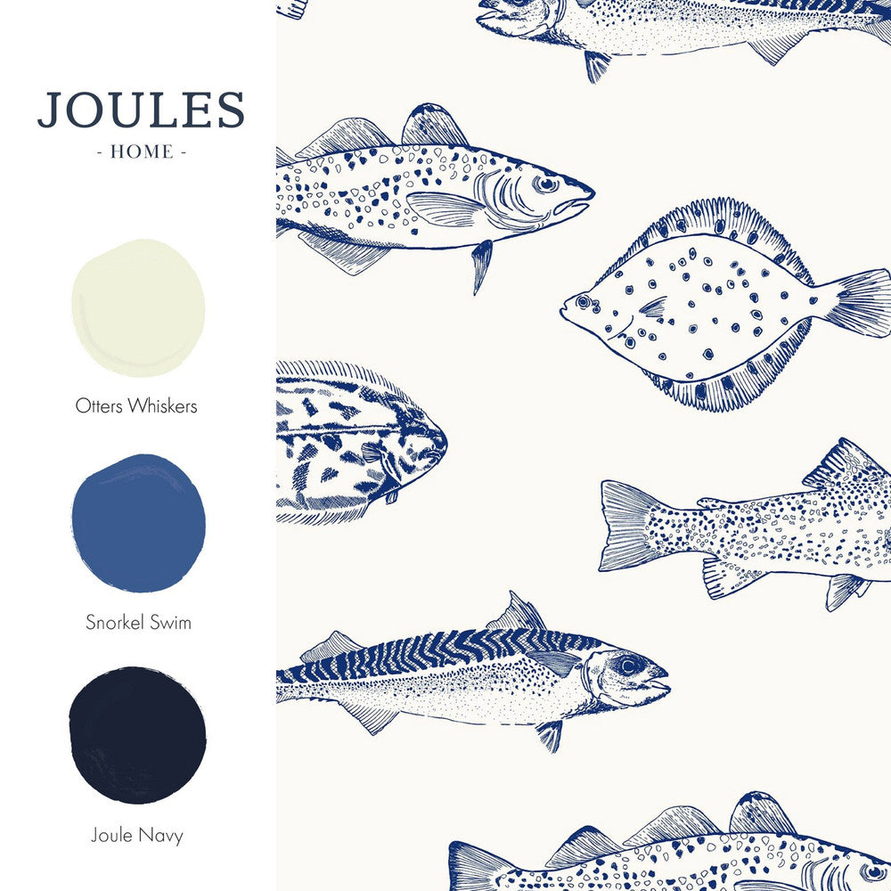 118554 - Name The Plaice Wallpaper - Coast Blue - Joules
