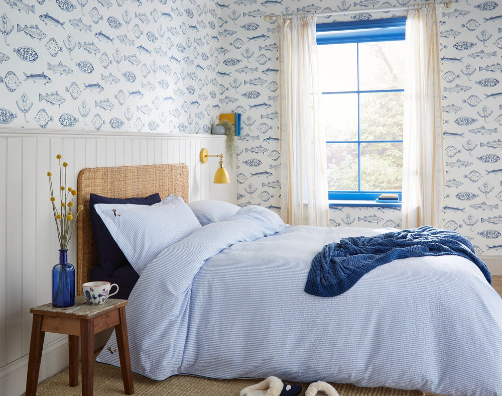 118554 - Name The Plaice Wallpaper - Coast Blue - Joules