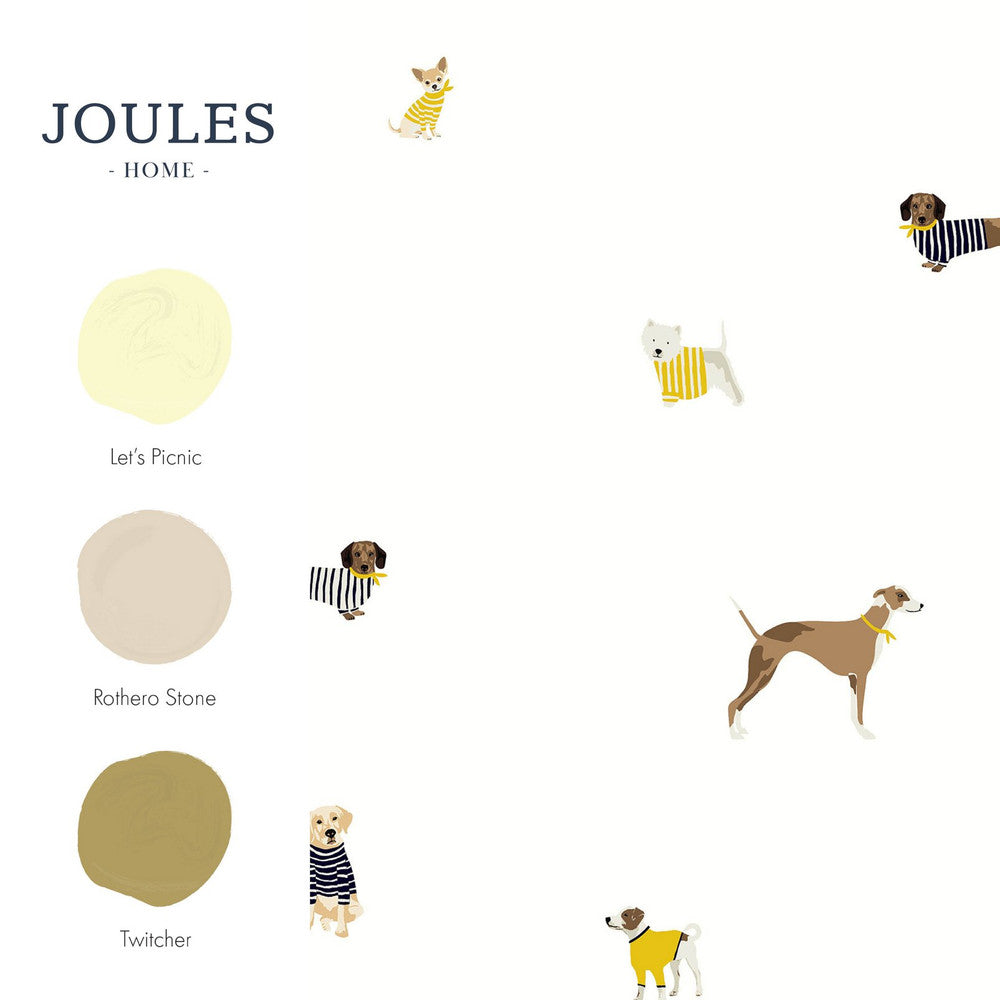 118560 - Harbour Dogs Wallpaper - Cream - Joules