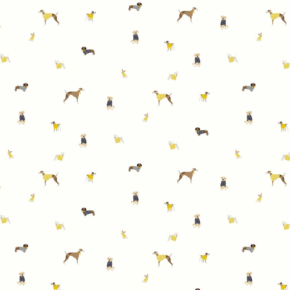 118560 - Harbour Dogs Wallpaper - Cream - Joules