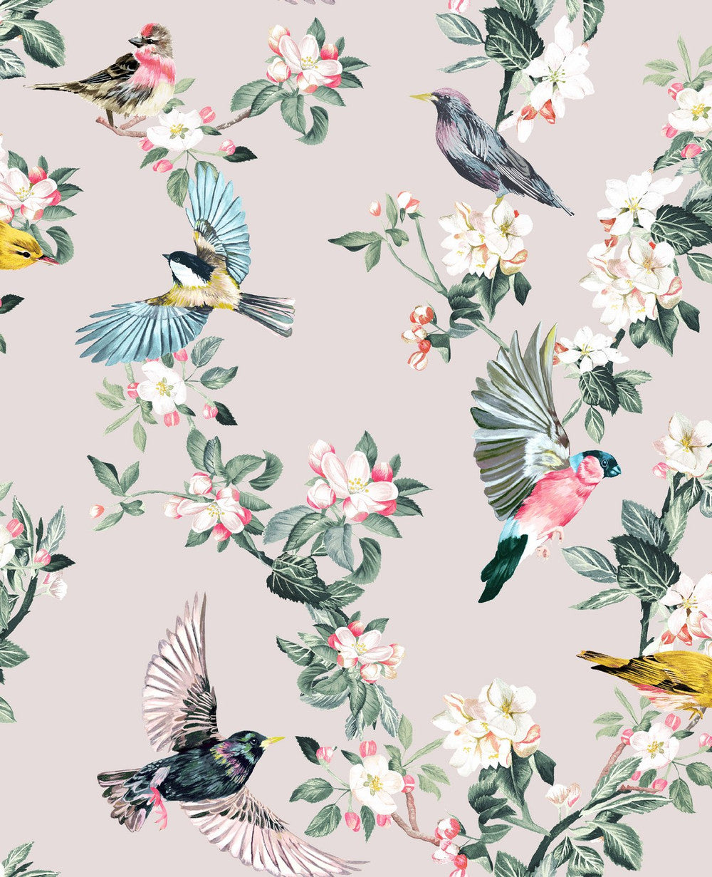 118562 - Handford Garden Birds Wallpaper - Antique Cream - Joules