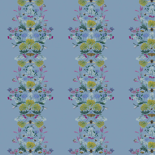 118577 - Perfect Pollinators Wallpaper - Haze Blue - Joules