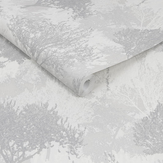118705 - Birch Wallpaper - Silver - Superfresco Easy