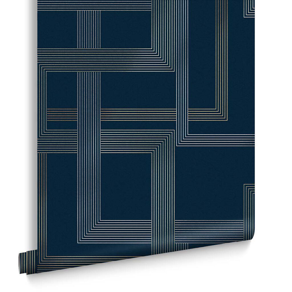 119682 - Entwine Wallpaper - Navy - Graham & Brown