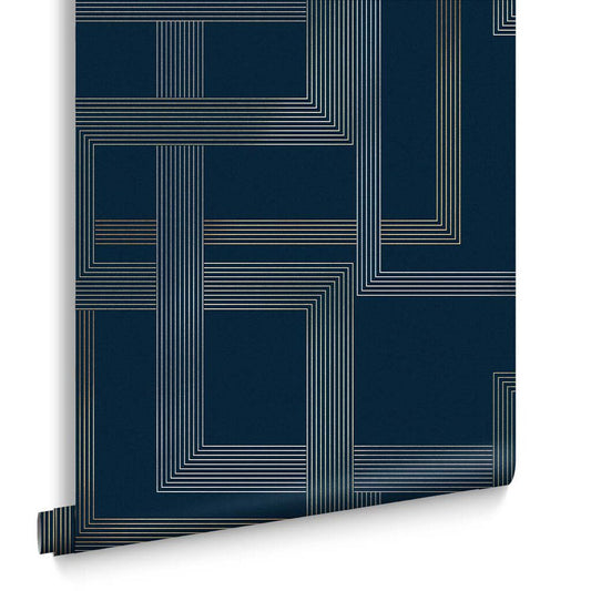 119682 - Entwine Wallpaper - Navy - Graham & Brown