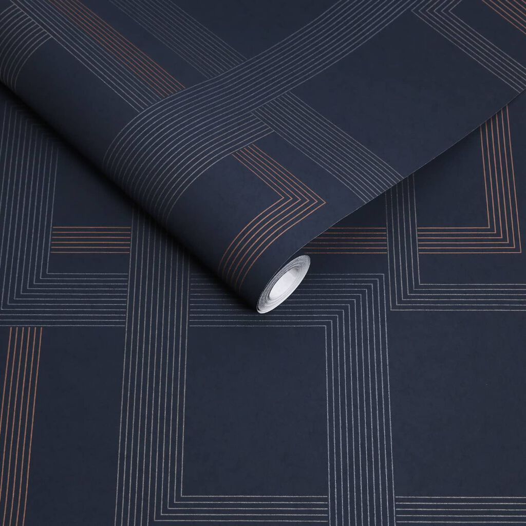 119682 - Entwine Wallpaper - Navy - Graham & Brown
