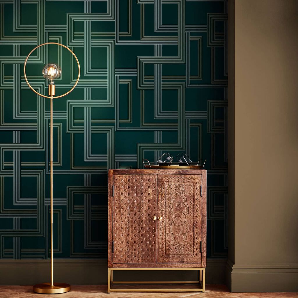 119684 - Entwine Wallpaper - Emerald - Graham & Brown