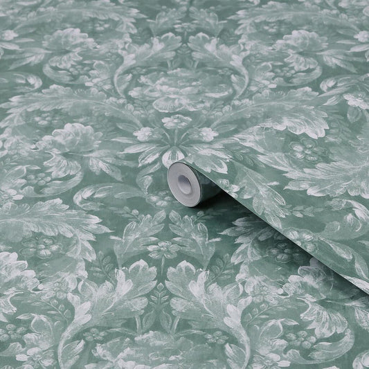119842 - Apolline Wallpaper - Jade Green - Laura Ashley