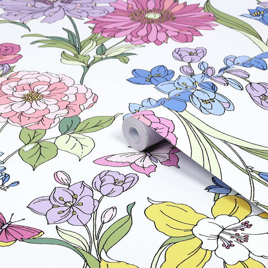 119846 - Gilly Wallpaper - Multi - Laura Ashley