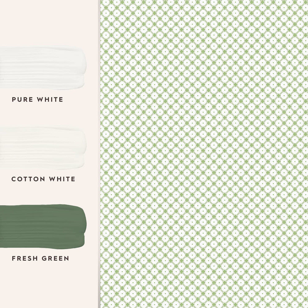 119848 - Wickerwork Wallpaper - Leaf Green - Laura Ashley