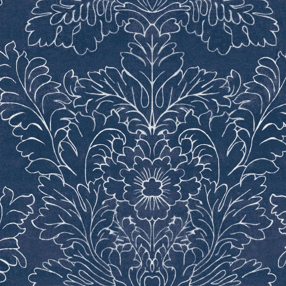 119852 - Silchester Wallpaper - Midnight Seaspray Blue - Laura Ashley