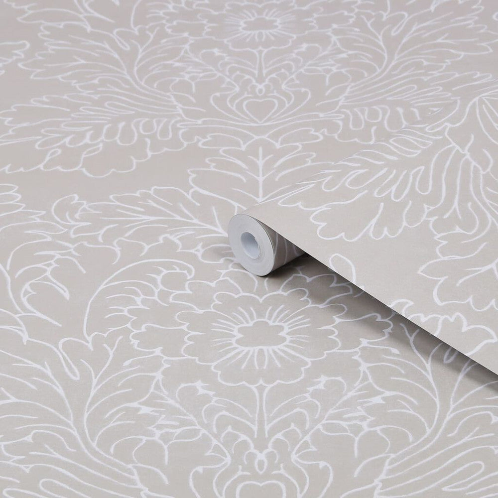 119853 - Silchester Wallpaper - Dove Grey - Laura Ashley