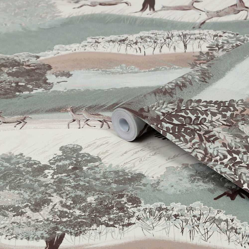 119858 - Hartingdon Wallpaper - Jade Green - Laura Ashley
