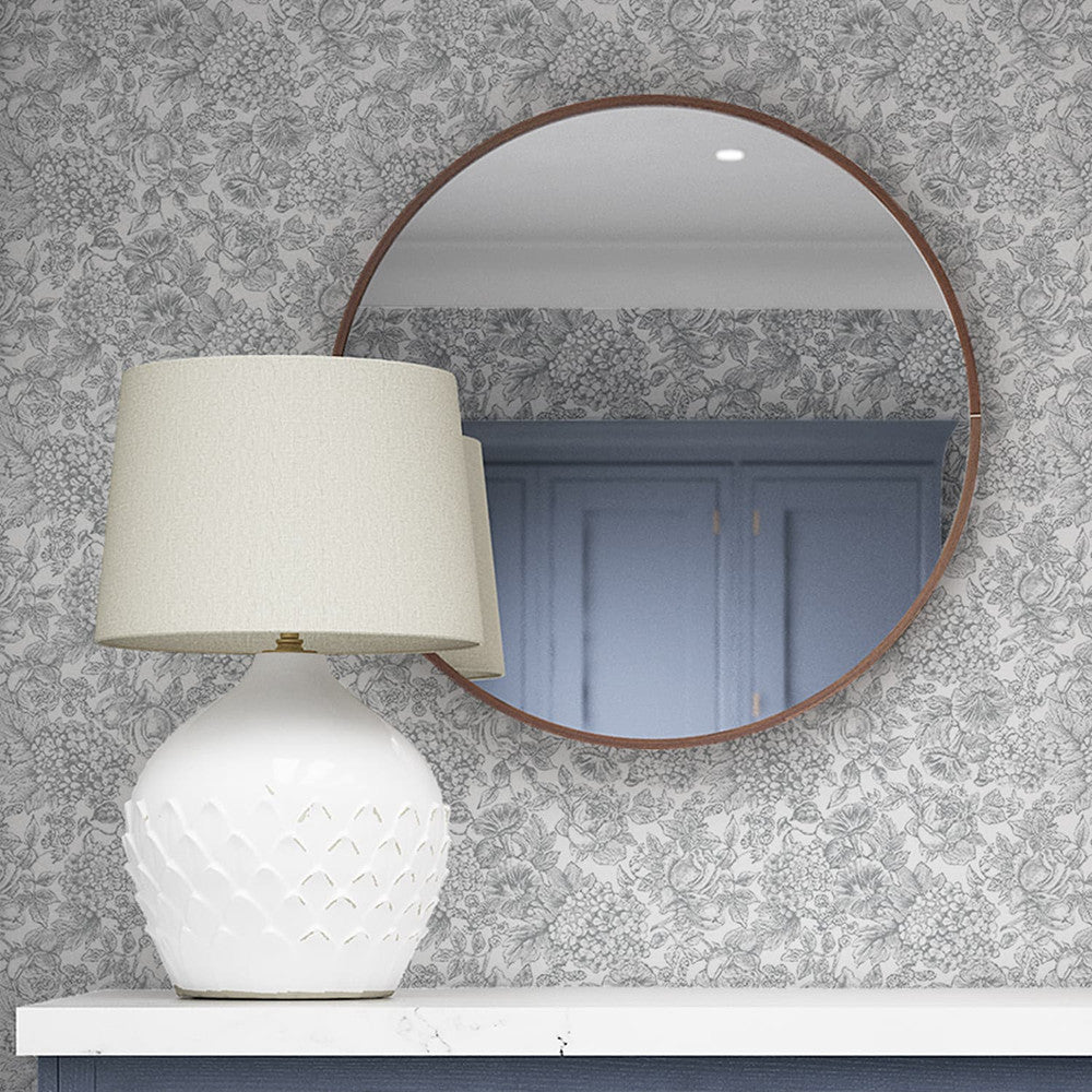 119859 - Louise Wallpaper - Slate Grey - Laura Ashley