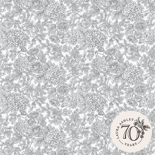 119859 - Louise Wallpaper - Slate Grey - Laura Ashley