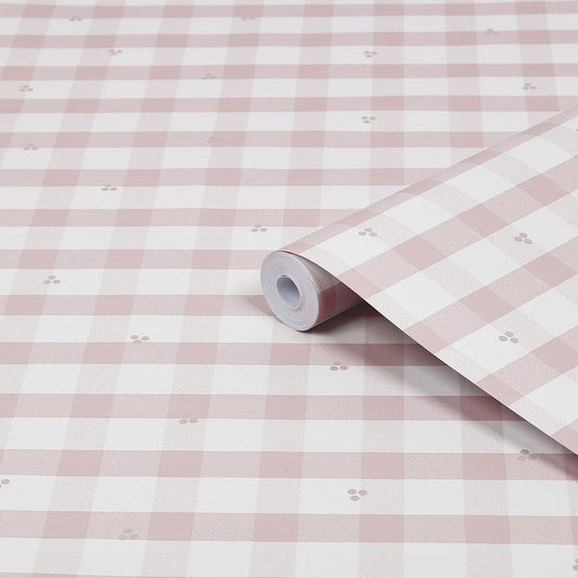 119865 - Gingham Pale Wallpaper - Amethyst Purple - Laura Ashley