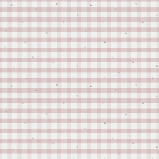 119865 - Gingham Pale Wallpaper - Amethyst Purple - Laura Ashley