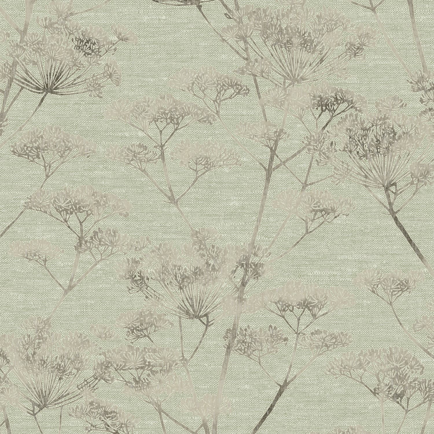 119965 - Serene Seedhead Wallpaper - Sage - Boutique Luxury