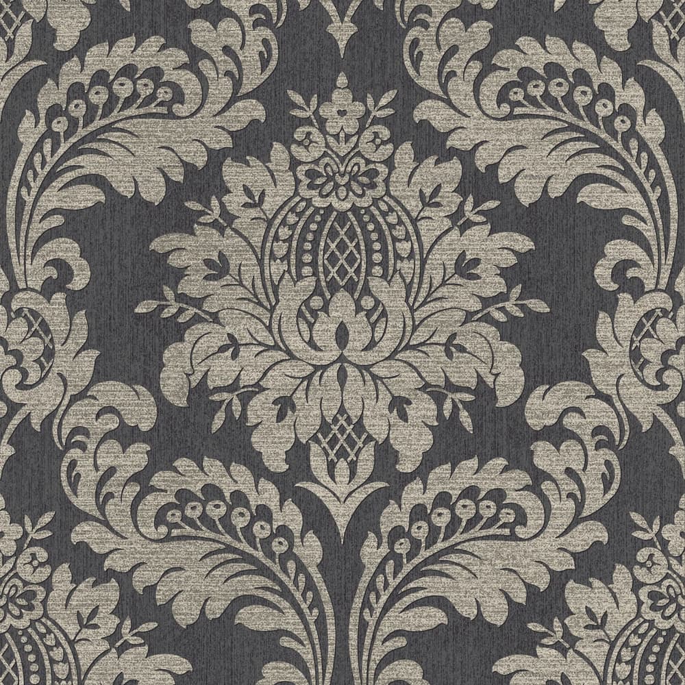 119971 - Archive Damask Wallpaper - Black & Gold - Boutique Luxury