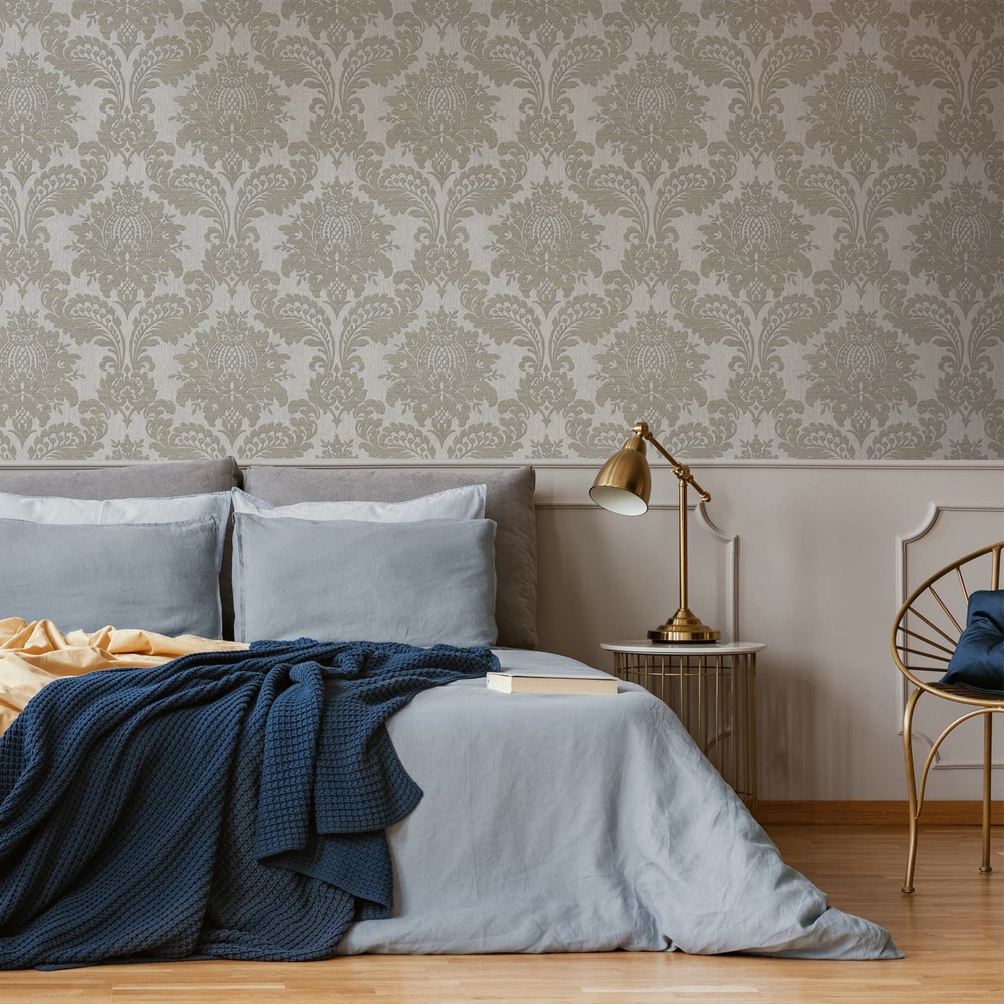 119972 - Archive Damask Wallpaper - Grey - Boutique Luxury