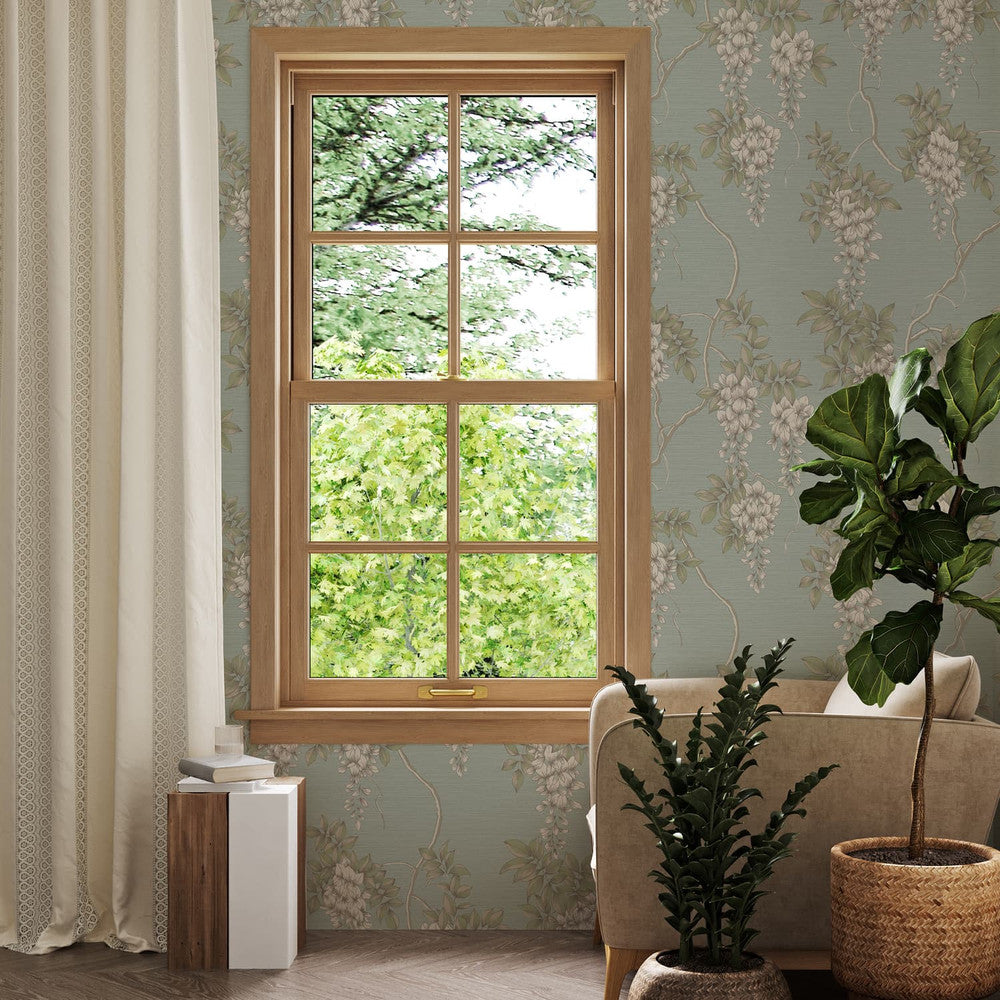120138 - Wisteria Wallpaper - Duck Egg - Superfresco Easy