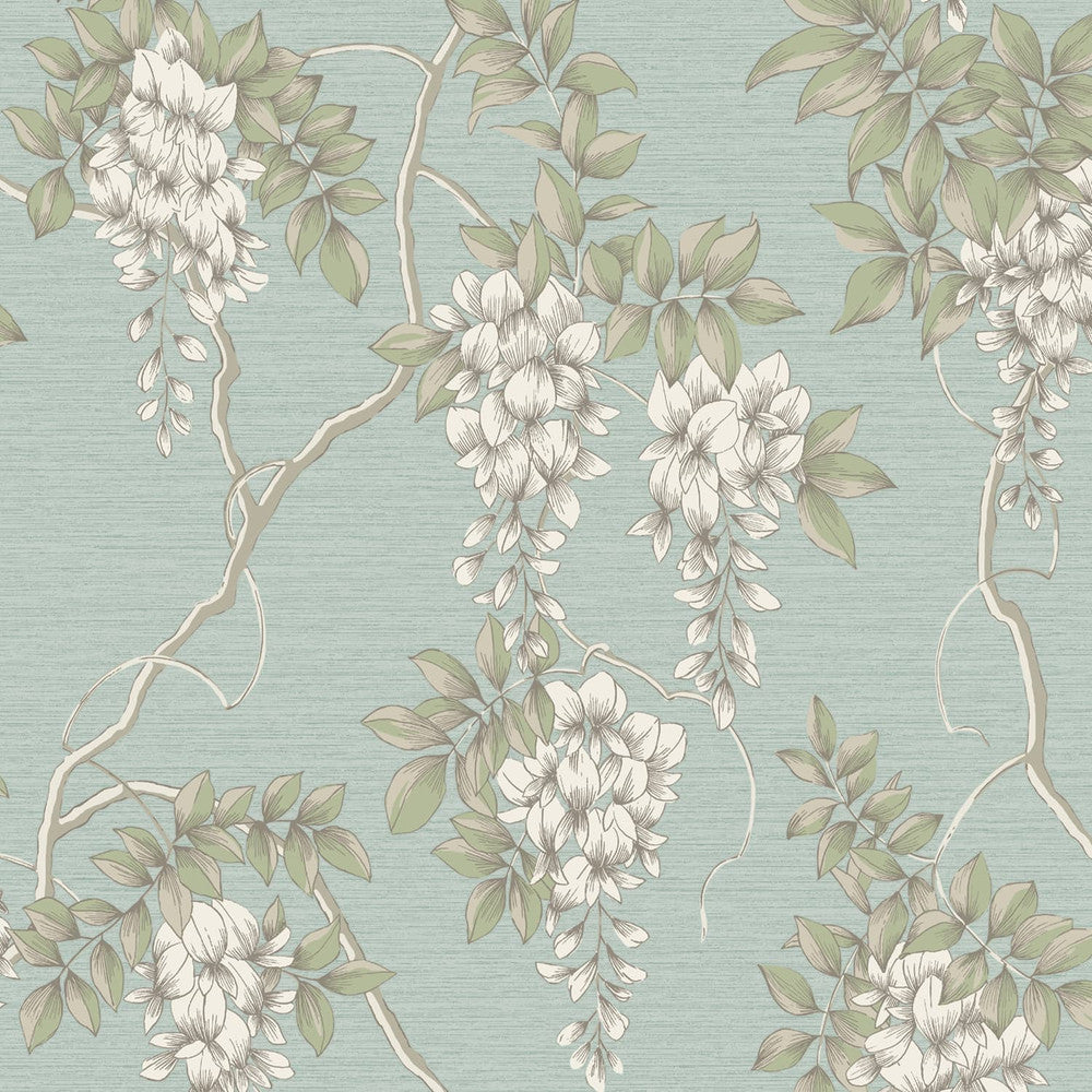 120138 - Wisteria Wallpaper - Duck Egg - Superfresco Easy
