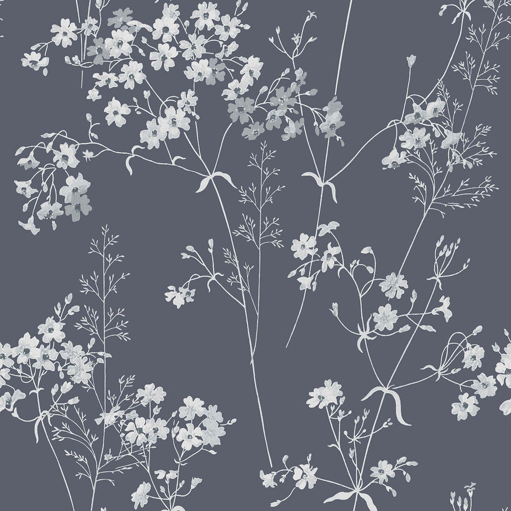 120211 - Leaf Wallpaper - Navy - Next