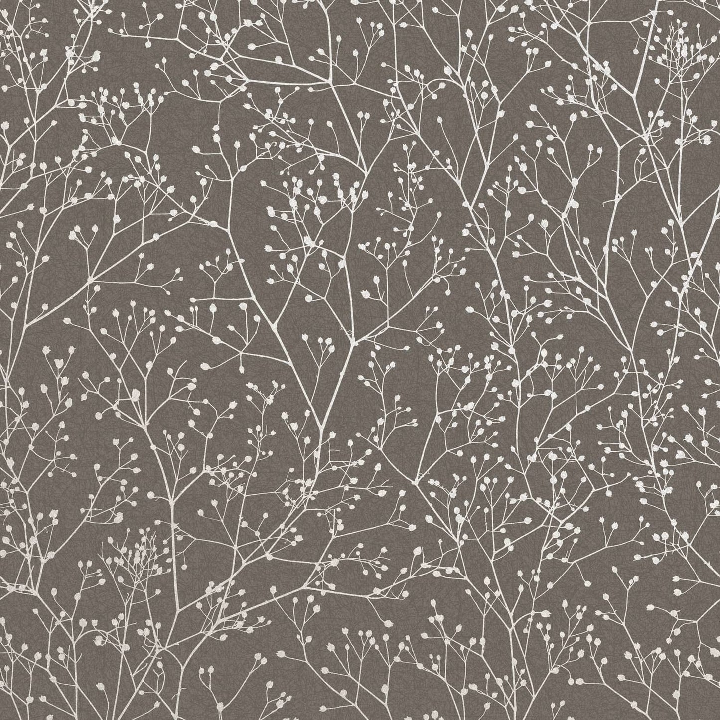 120369 - Gypsophila Wallpaper - Mocha & Silver  - Clarissa Hulse
