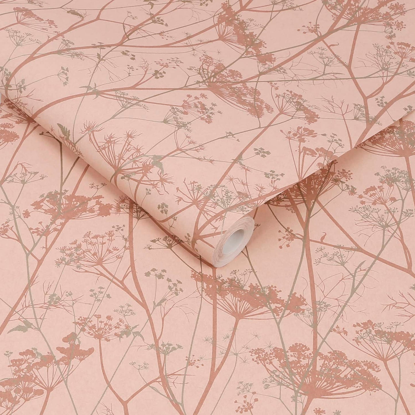120372 - Wild Chervil Wallpaper - Shell & Rose Gold - Clarissa Hulse