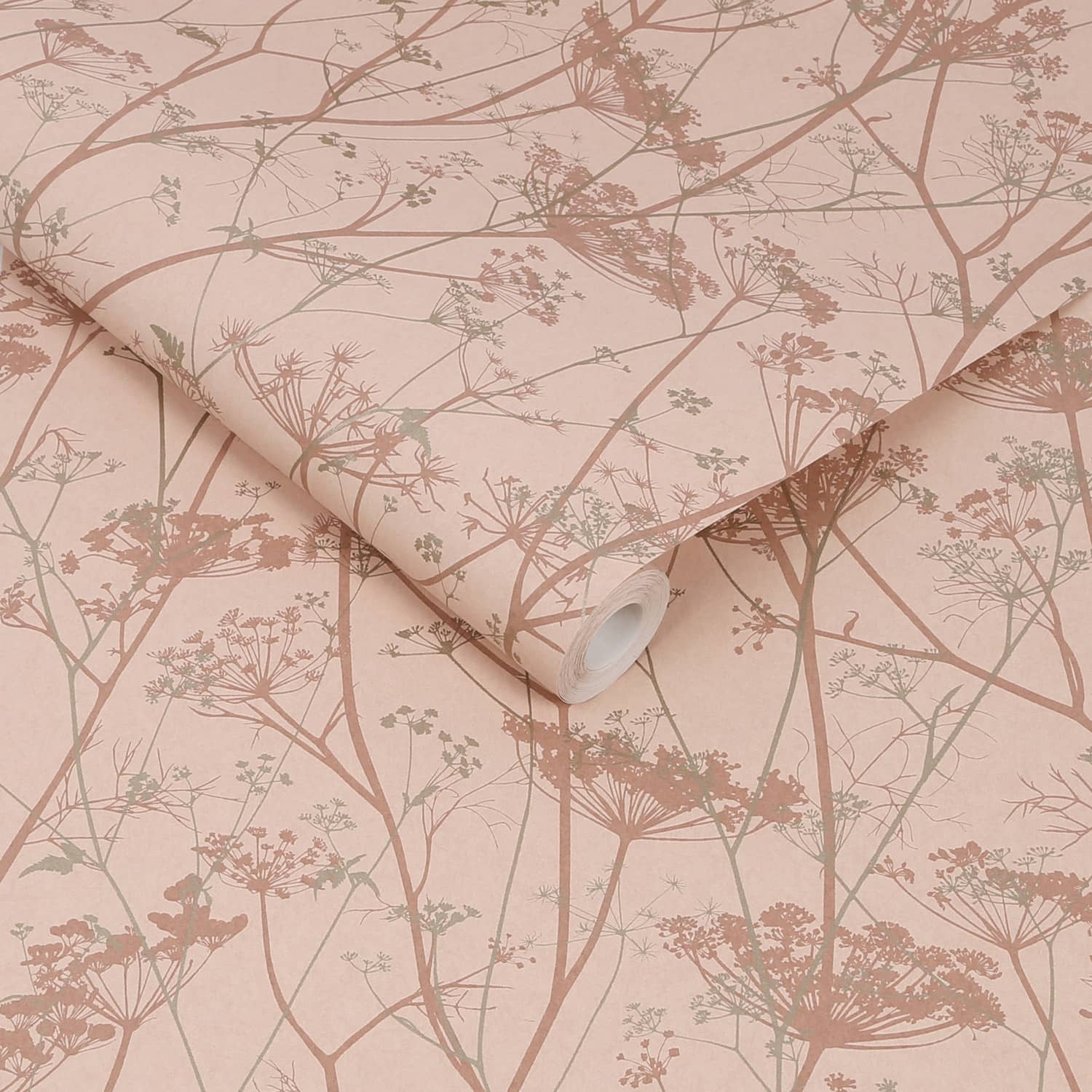 120372 - Wild Chervil Wallpaper - Shell & Rose Gold - Clarissa Hulse