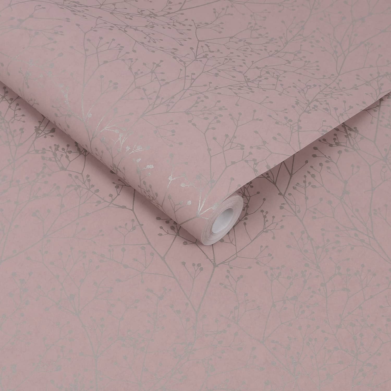 120373 - Gypsophila Wallpaper - Shell & Rose Gold - Clarissa Hulse