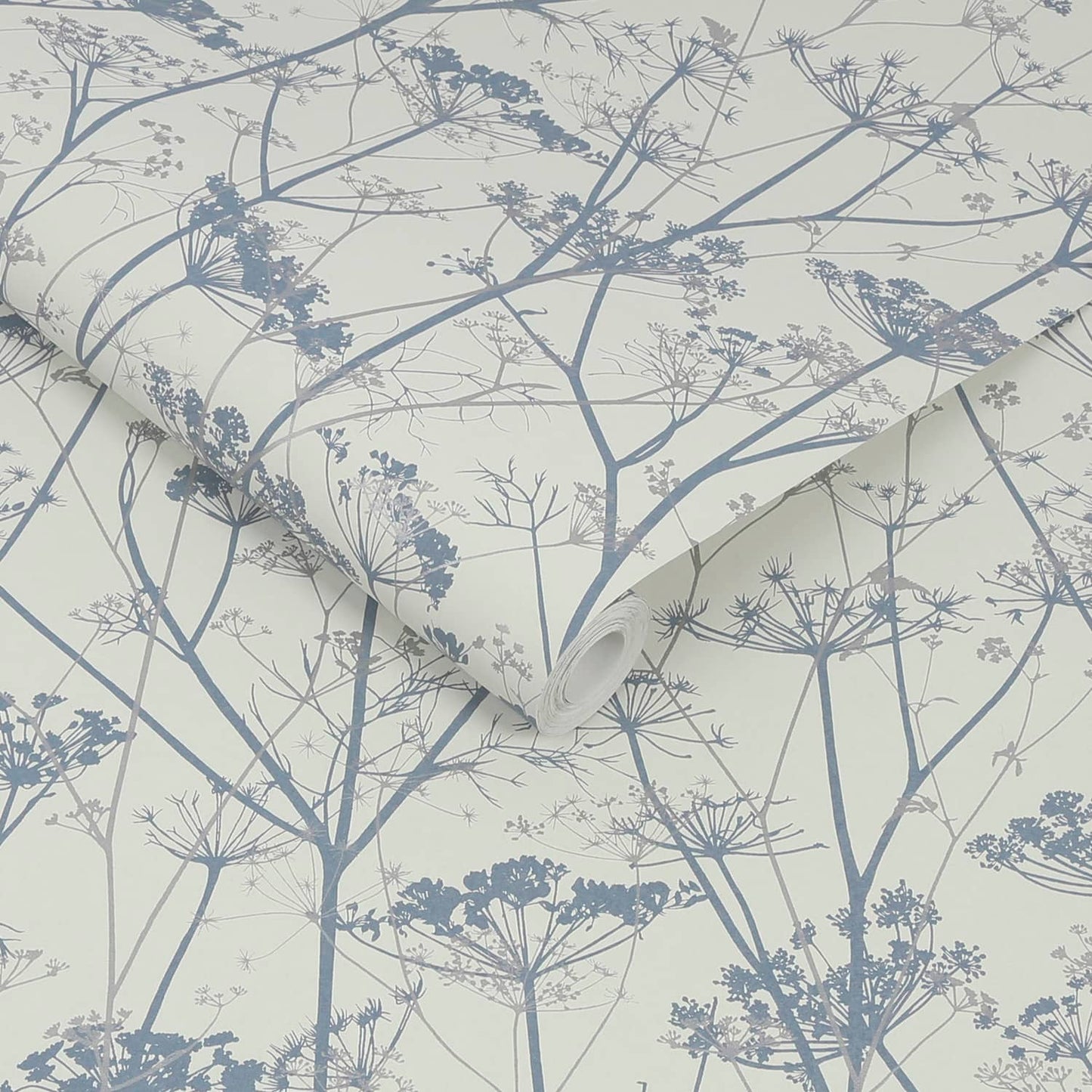 120383 - Wild Chervil Wallpaper - Dove & Silver - Clarissa Hulse