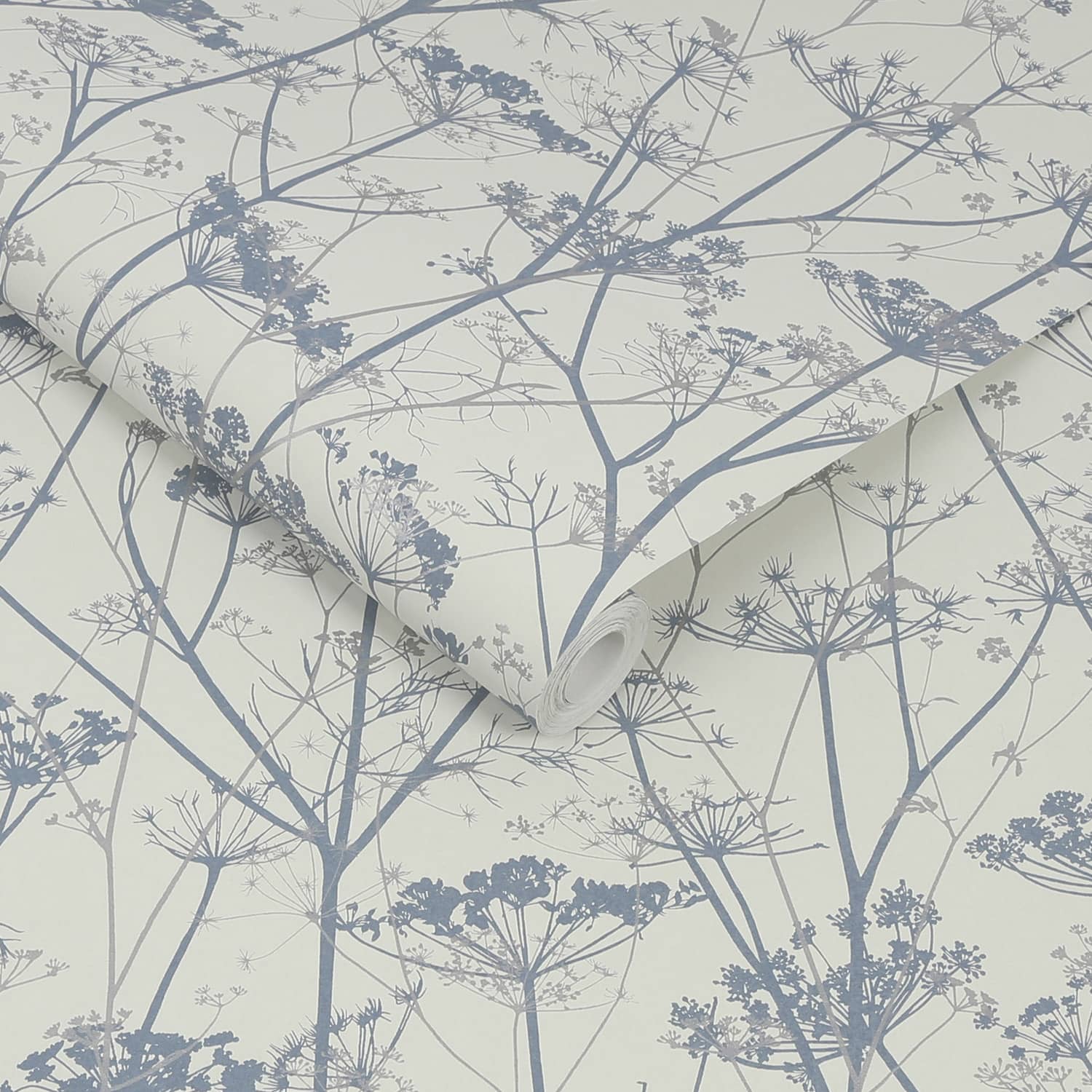 120383 - Wild Chervil Wallpaper - Dove & Silver - Clarissa Hulse