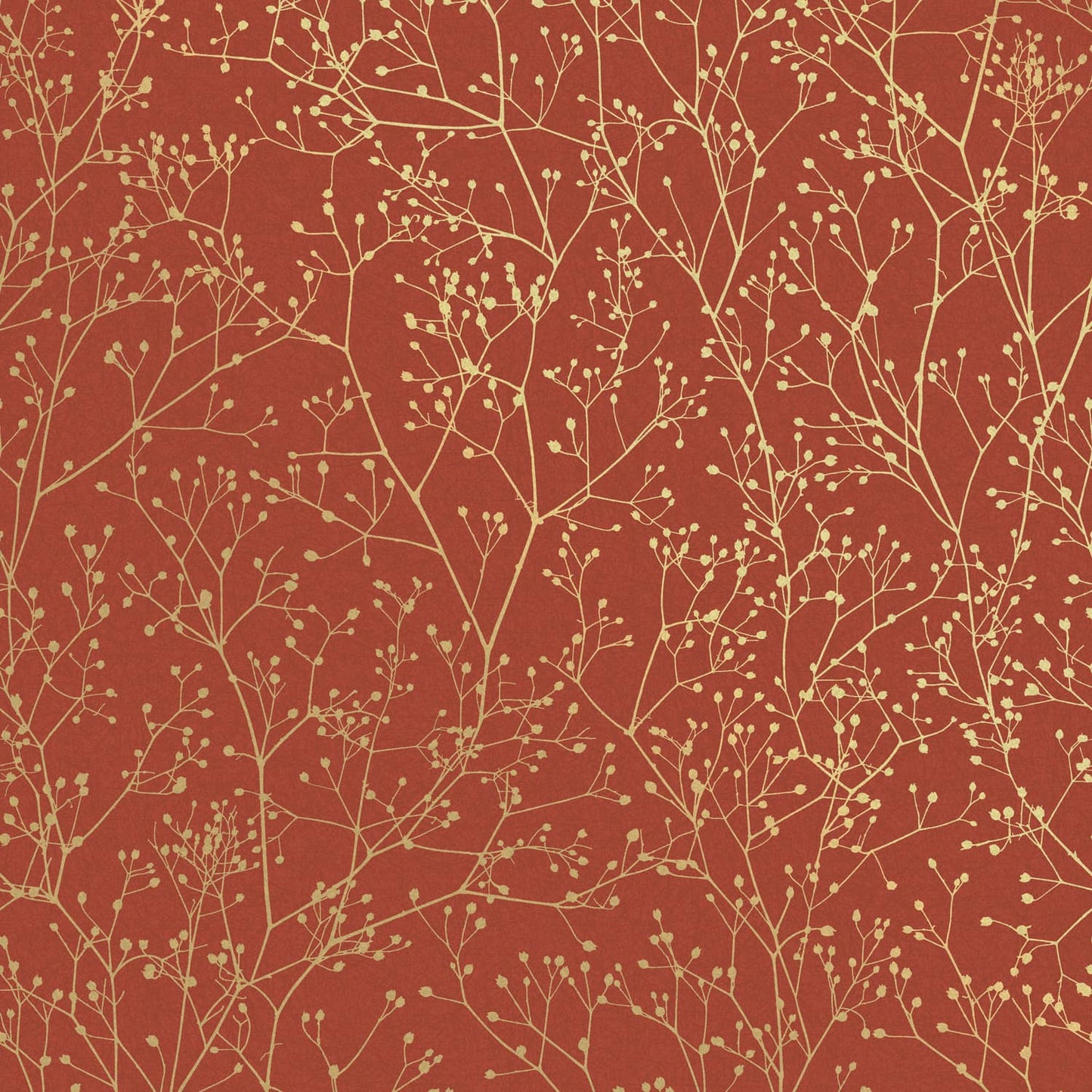 120401 - Gypsophila Wallpaper - Paprika & Gold - Clarissa Hulse