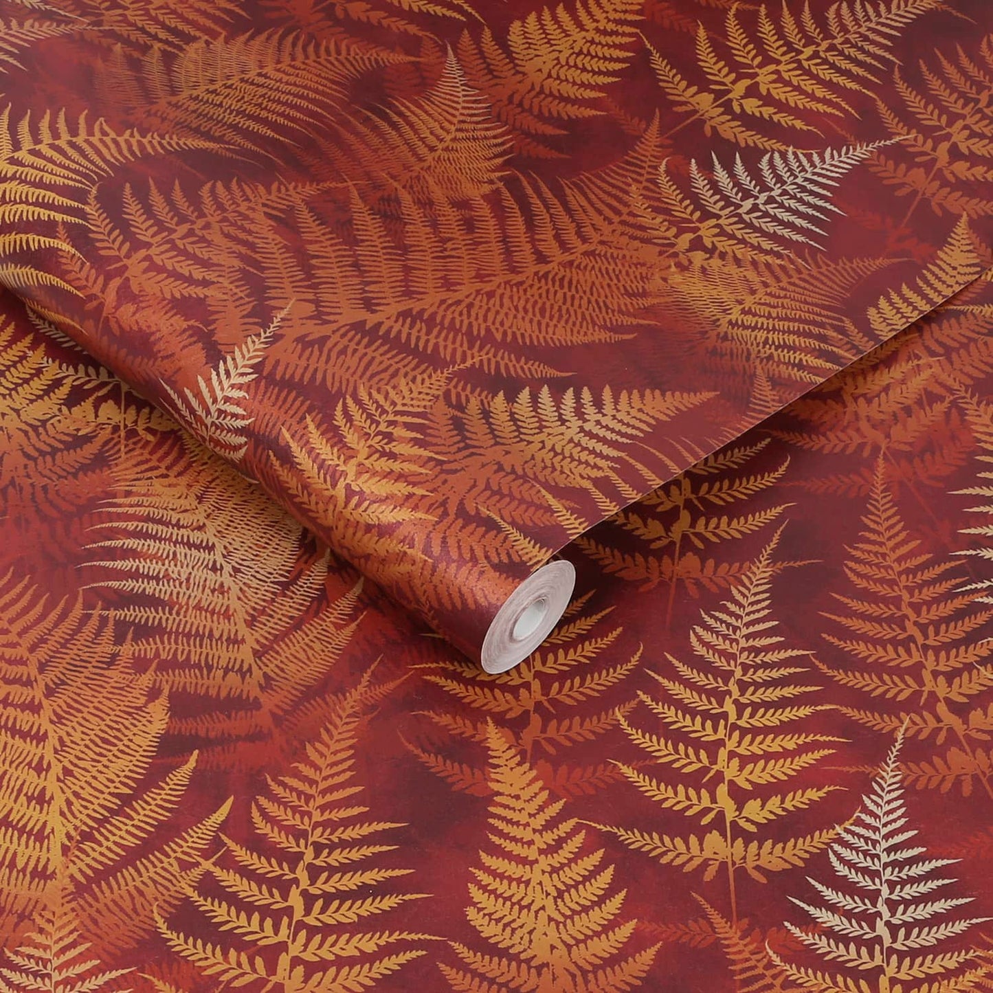 120402 - Woodland Fern Wallpaper - Rust - Clarissa Hulse