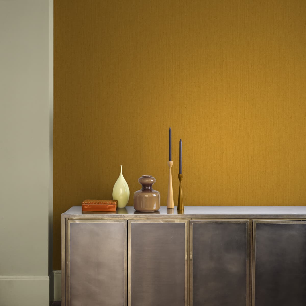 120404 - Tisbury Wallpaper - Yellow Ochre - Clarissa Hulse