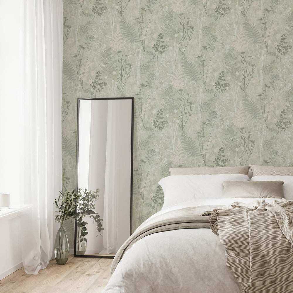 120716 - Organics Wallpaper - Sage - Superfresco Easy