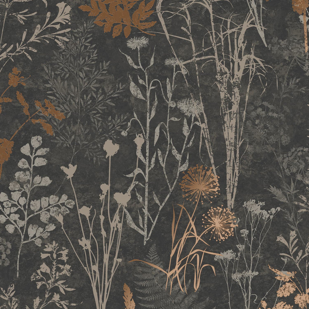 120718 - Organics Wallpaper - Black & Copper - Superfresco Easy